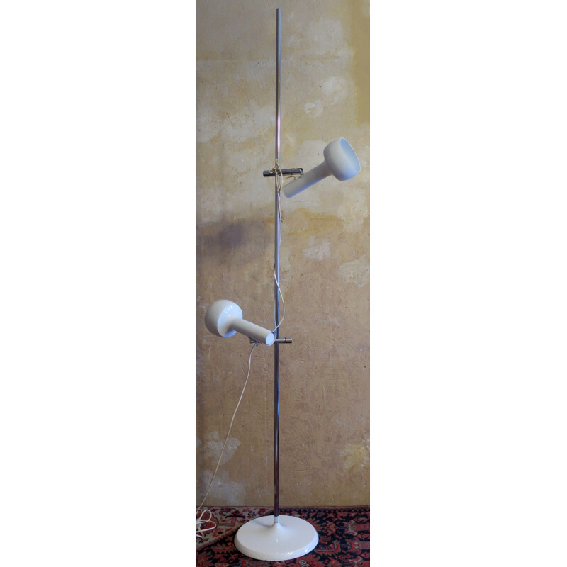 Multi-adjustable vintage floor lamp with two spots, Italy 1970