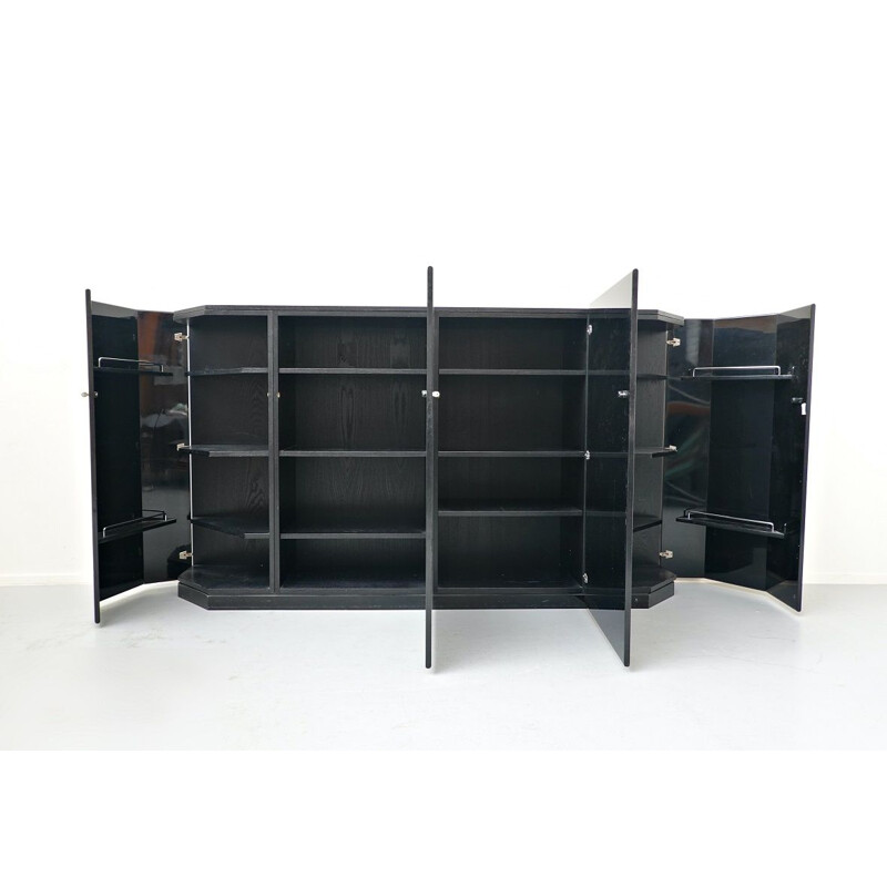 Vintage Black lacquered cabinet by Kazuhide Takahama for Cassina