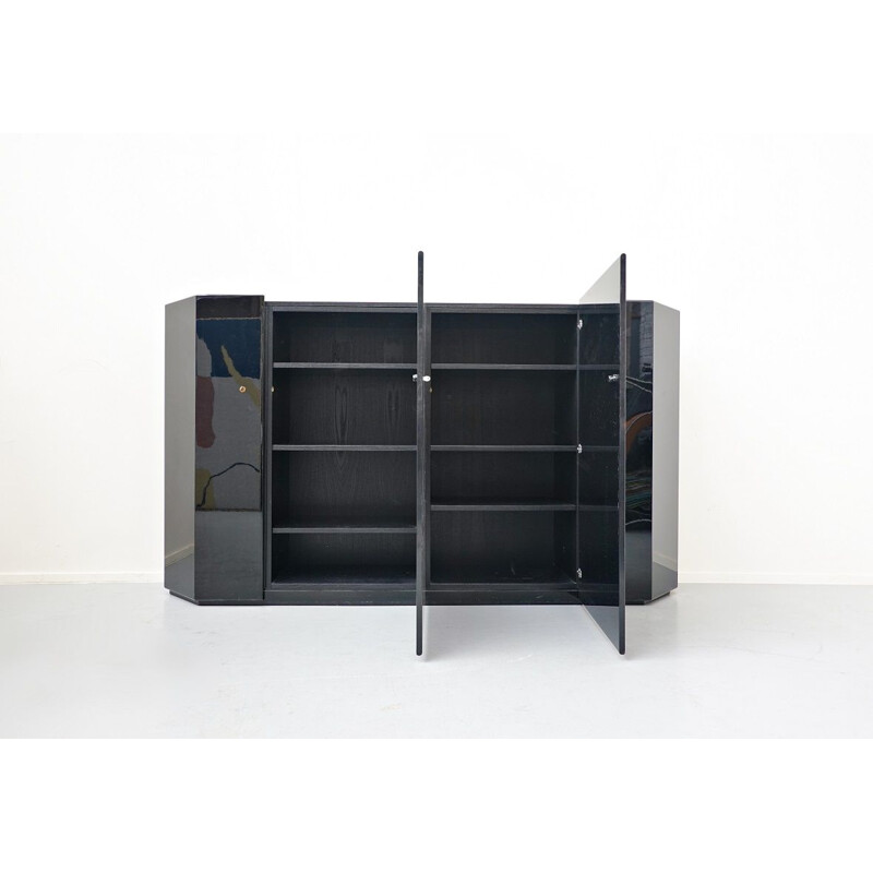 Vintage Black lacquered cabinet by Kazuhide Takahama for Cassina