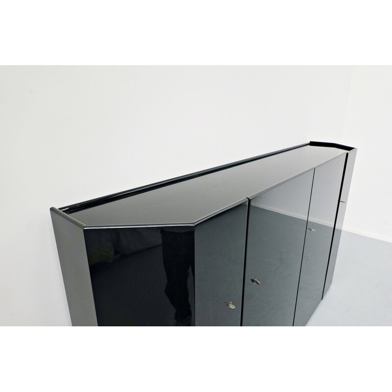 Vintage Black lacquered cabinet by Kazuhide Takahama for Cassina