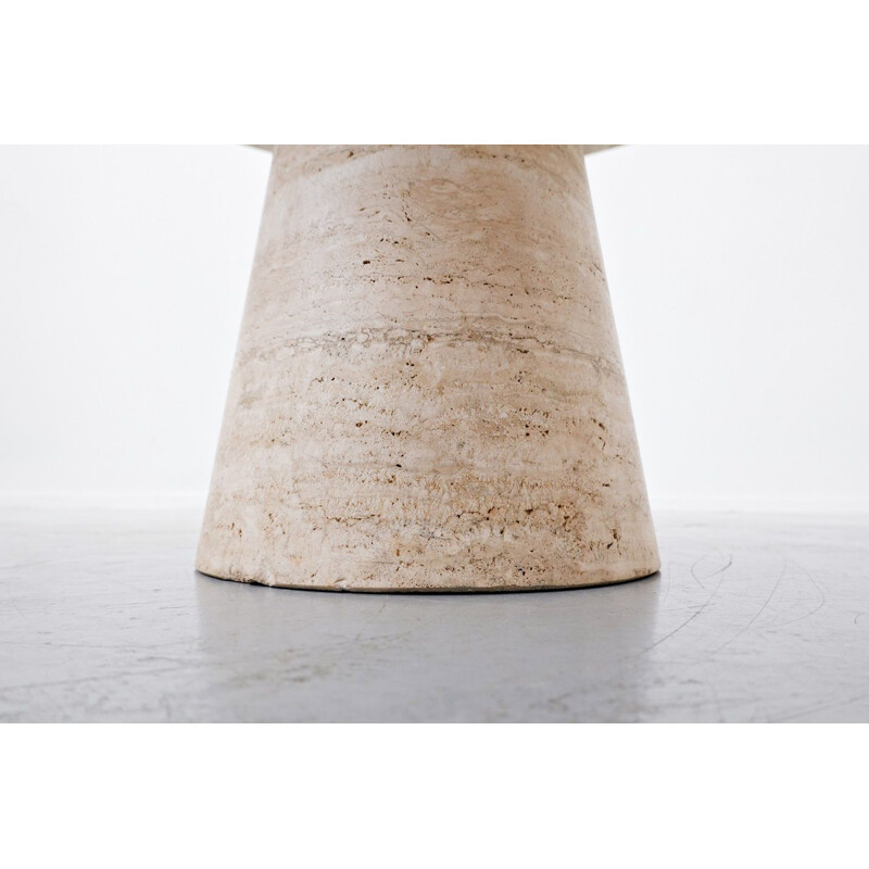 Vintage Travertine dining table by Angelo Mangiarotti