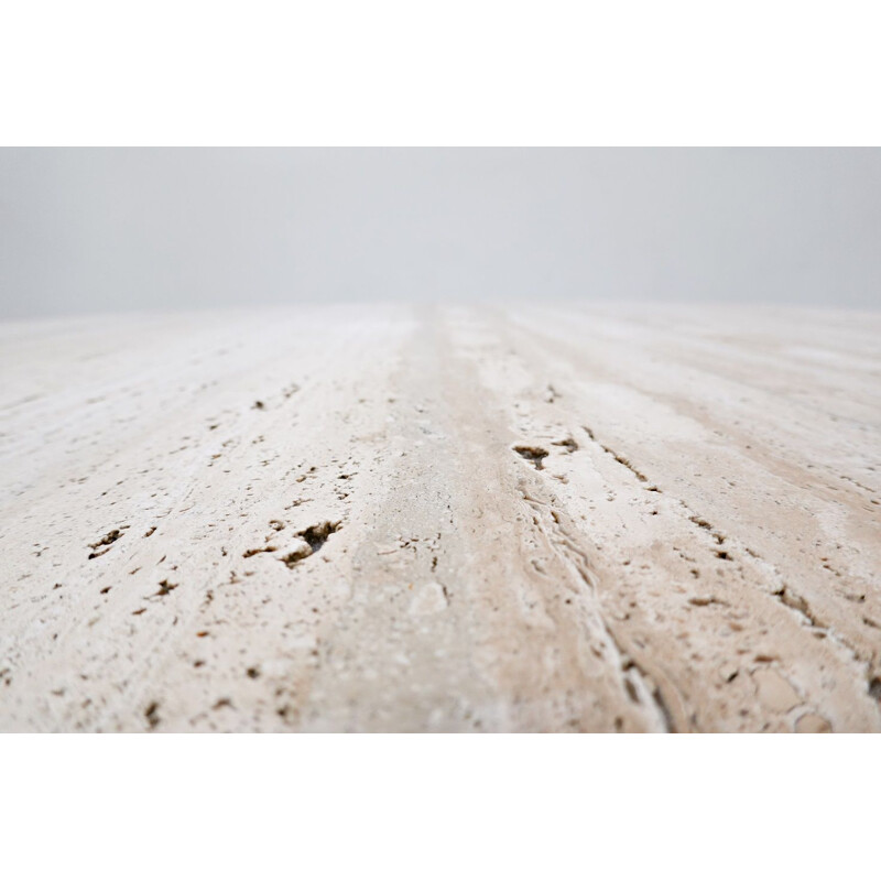 Vintage Travertine dining table by Angelo Mangiarotti