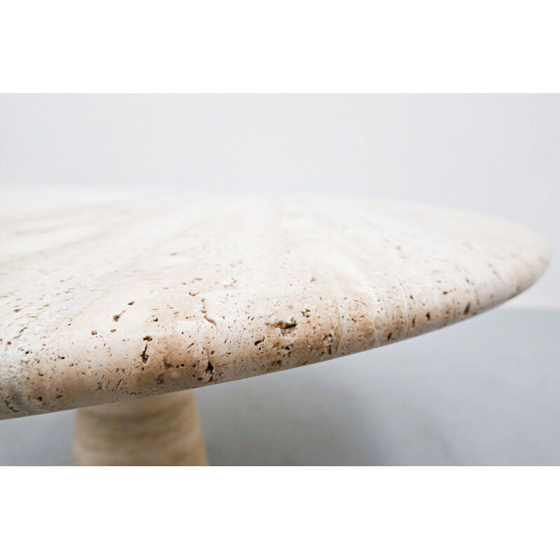 Vintage Travertine dining table by Angelo Mangiarotti