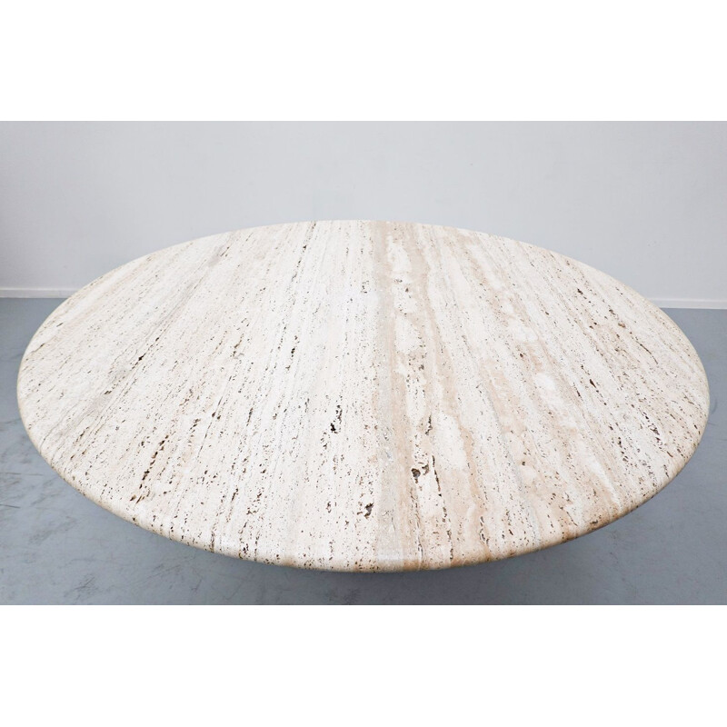 Vintage Travertine dining table by Angelo Mangiarotti