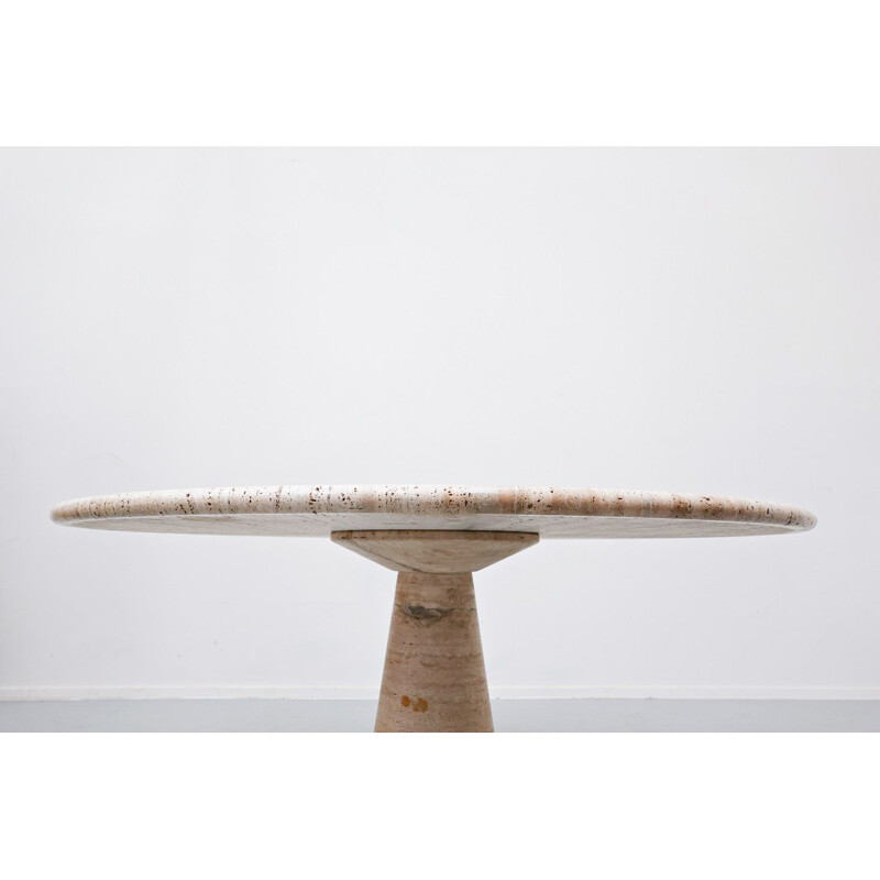 Vintage Travertine dining table by Angelo Mangiarotti