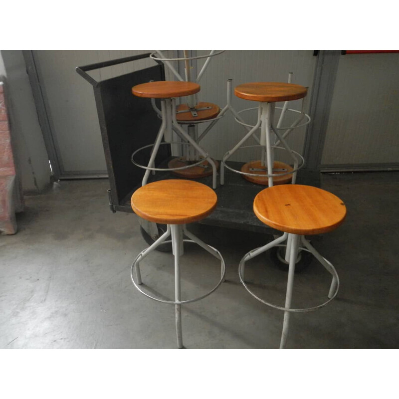 Vintage beech school stools