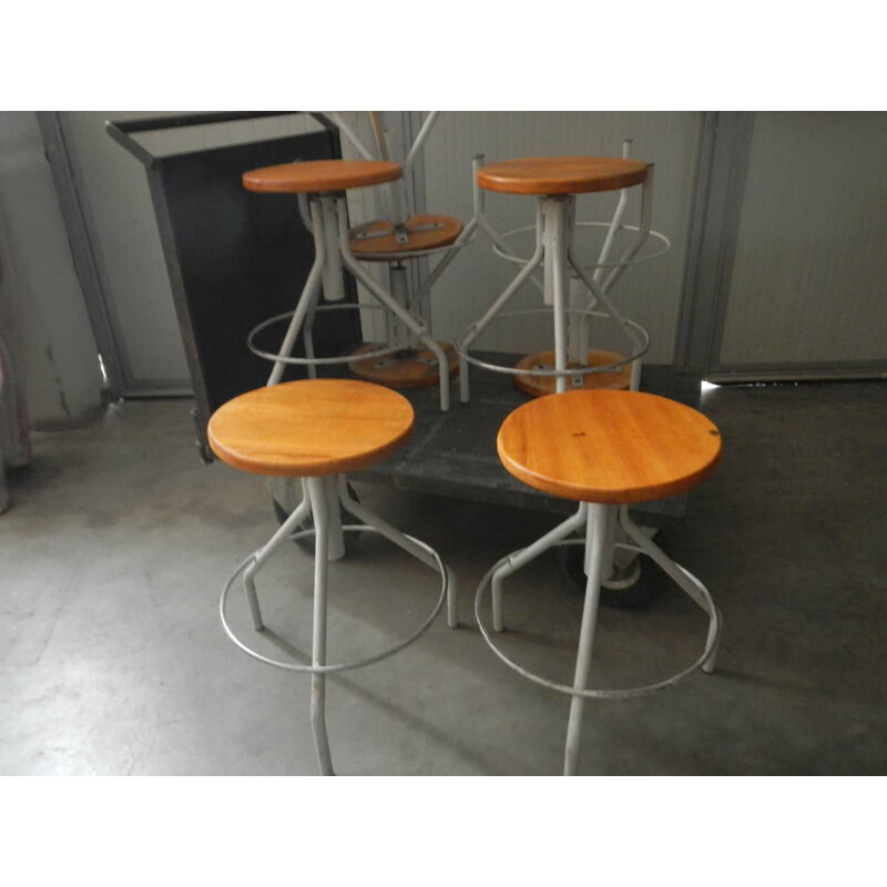 Vintage beech school stools