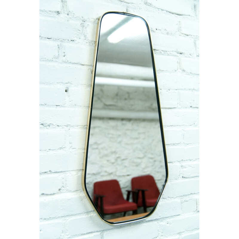 Miroir diamant en laiton doré - 1960