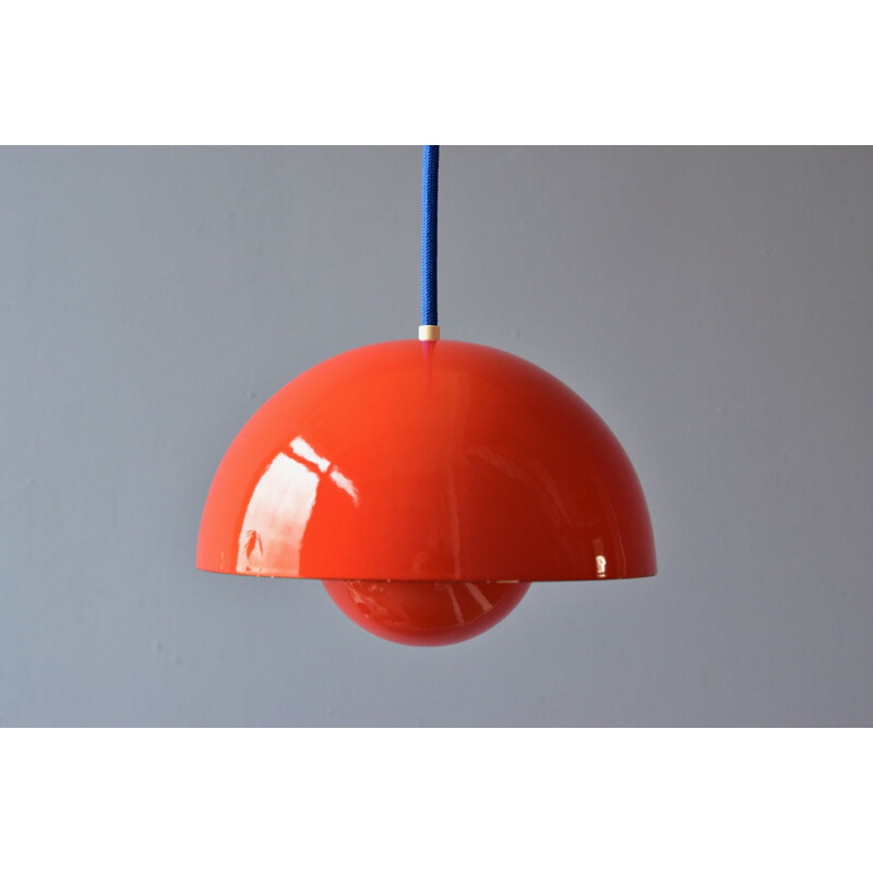 Vintage Verner Panton Enamel Flowerpot Pendant Lamp by Louis Poulsen, Denmark 1968s