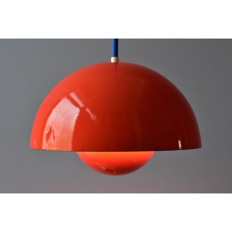 Vintage Verner Panton Enamel Flowerpot Pendant Lamp by Louis Poulsen, Denmark 1968s