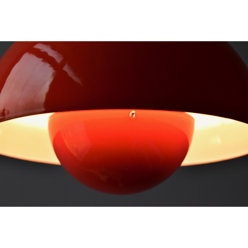 Vintage Verner Panton Enamel Flowerpot Pendant Lamp by Louis Poulsen, Denmark 1968s