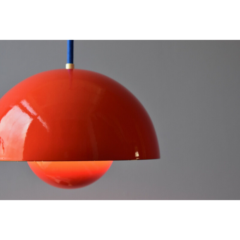 Vintage Verner Panton Enamel Flowerpot Pendant Lamp by Louis Poulsen, Denmark 1968s