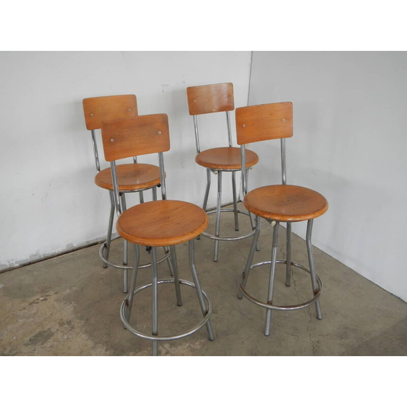 Set of 4 vintage optician stools