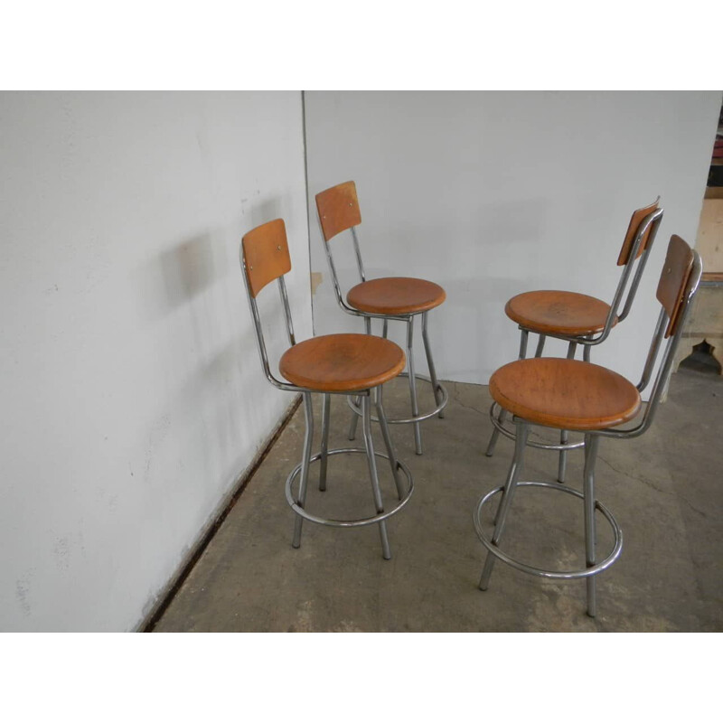 Set of 4 vintage optician stools