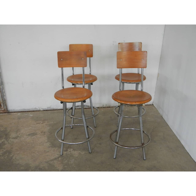 Set of 4 vintage optician stools