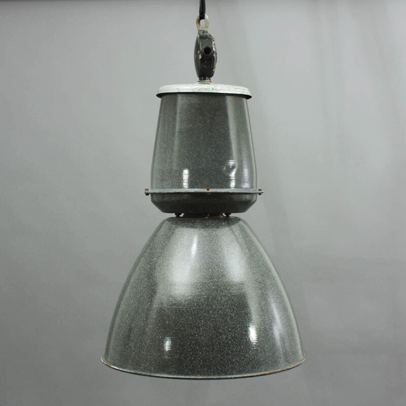 Vintage industriële metalen lamp, 1960