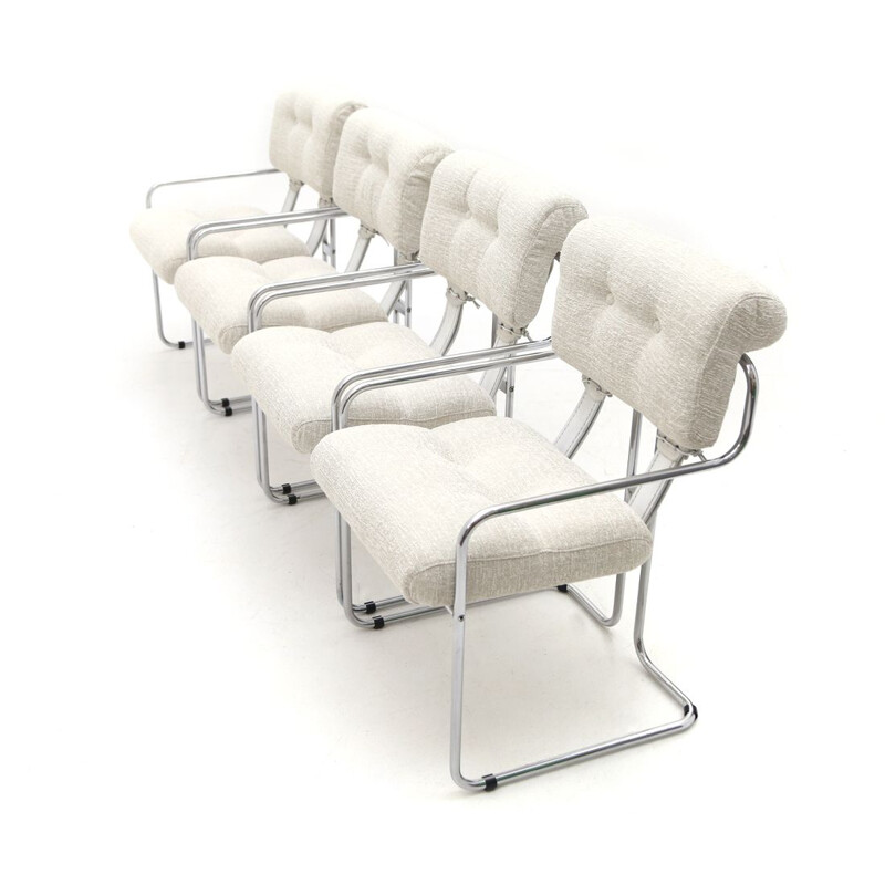 Suite de 4 chaises vintage "Tucroma" par Guido Faleschini pour Mariani 1970