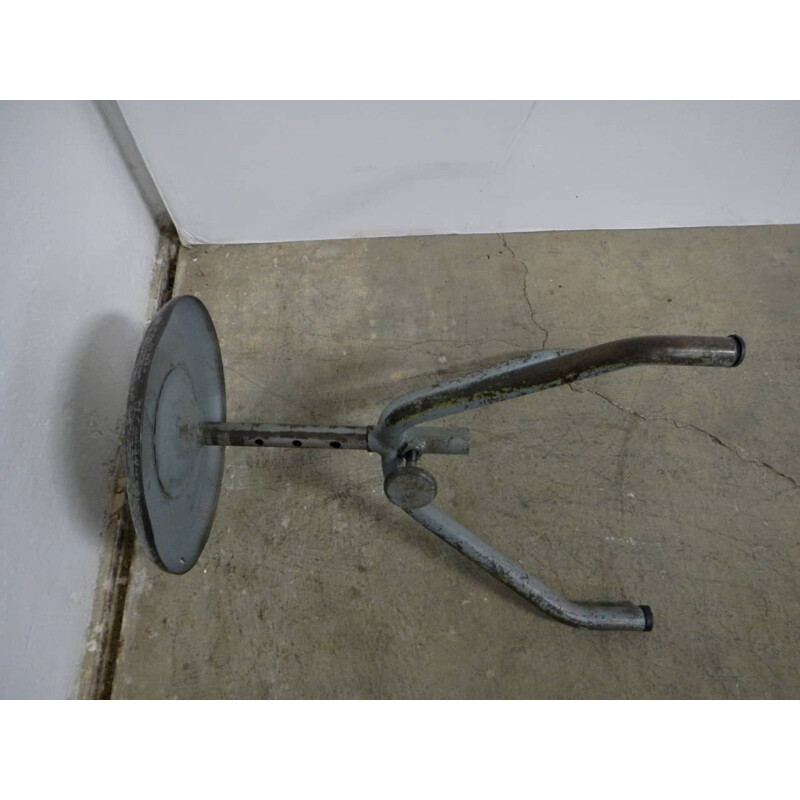 Vintage iron adjustable stool 1950s