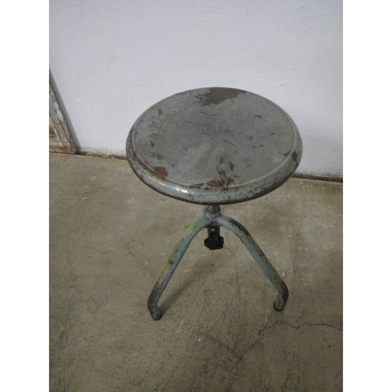 Vintage-Hocker aus Eisen 1950