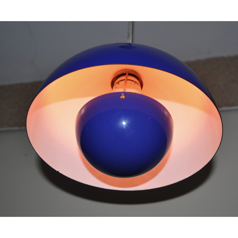 "Flowerpot" blue hanging lamp, Verner PANTON - 1969