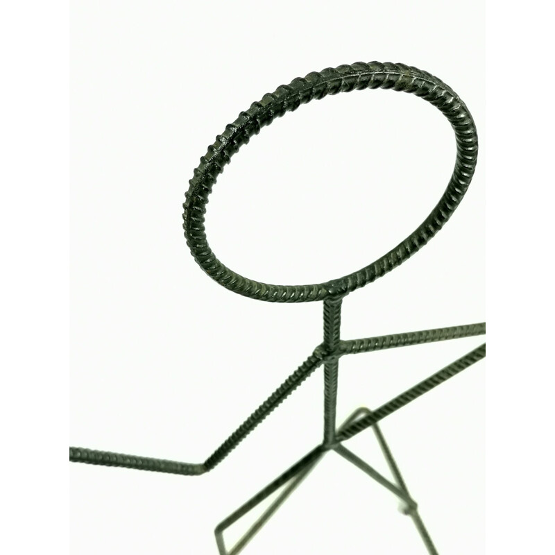 Bougeoir vintage Rebar Stick Man Figure Sculpture 1970