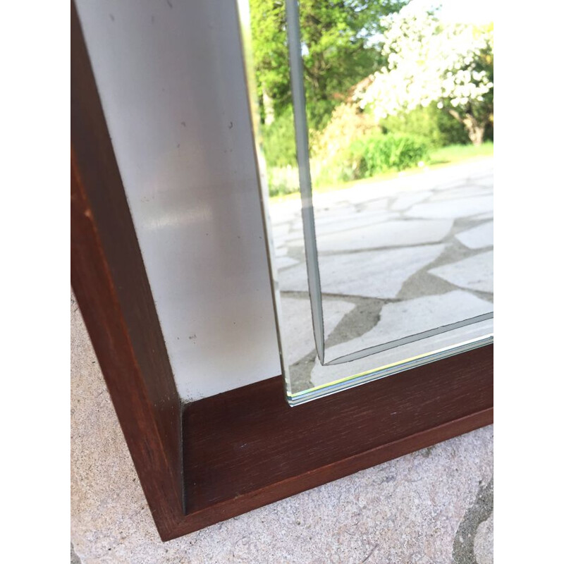 Vintage Gothenburg teak mirror for Hillebrand, Scandinavian 1960s