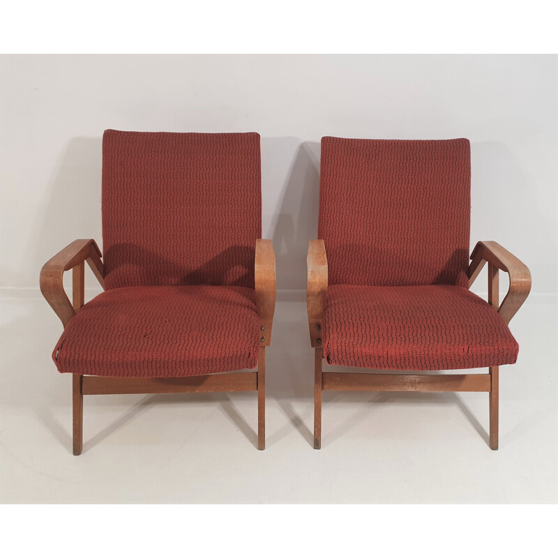 Paire de fauteuils vintage par František Jirák pour Tatra, 1960