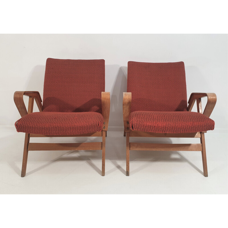 Paire de fauteuils vintage par František Jirák pour Tatra, 1960