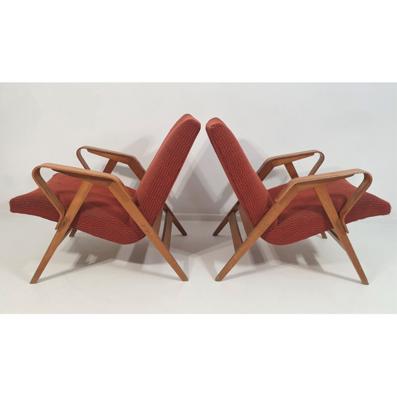 Paar vintage fauteuils van František Jirák voor Tatra, 1960