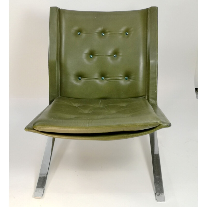 Fauteuil vintage en acier fabriqué à la main, 1960