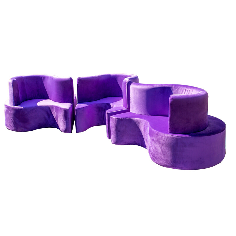 Vintage sofa Purple Cloverleaf by Verner Panton for Verpan 1970s