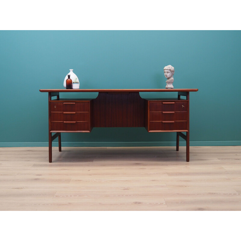 Vintage Teak desk model 75 by Omann Jun, Danish 1970s