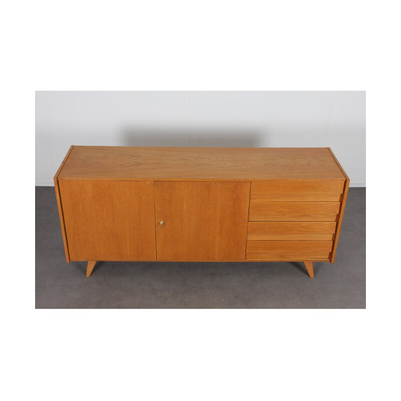 Vintage oak sideboard model U-460 by Jiroutek for Interier Praha 1960s