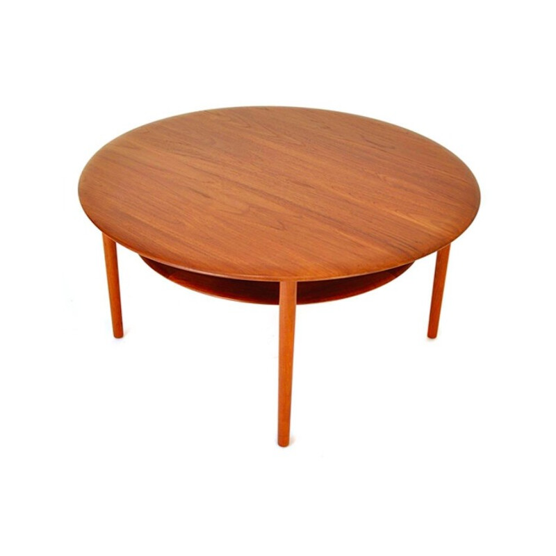 Scandinavian France & Son round coffee table in teak, P. HVIDT & O. MOLGAARD-NIELSEN - 1956