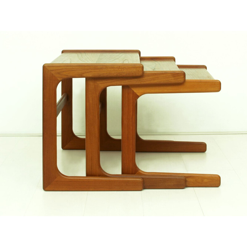 Set of 3 vintage Teak Nesting Tables by Salin Nyborg, Denmark 1960s