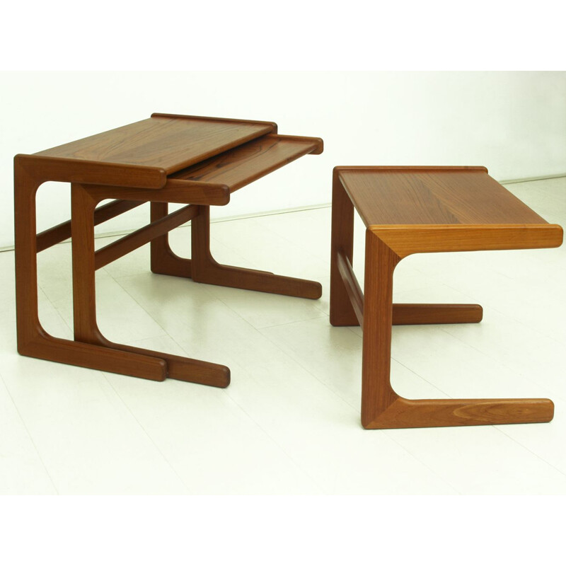 Set of 3 vintage Teak Nesting Tables by Salin Nyborg, Denmark 1960s