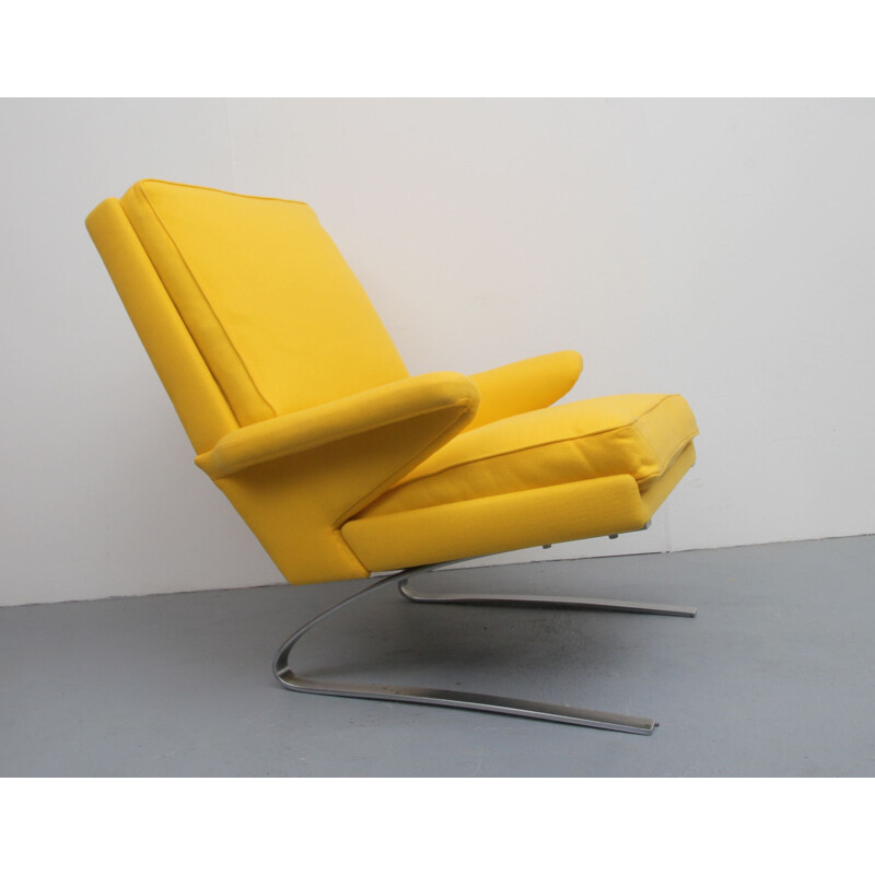 Vintage yellow swing-chair Reinhold Adolf for Cor, Germany 1970s