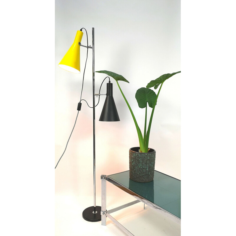 Vintage Chrome plated and painted vintage floor lamp 1960s