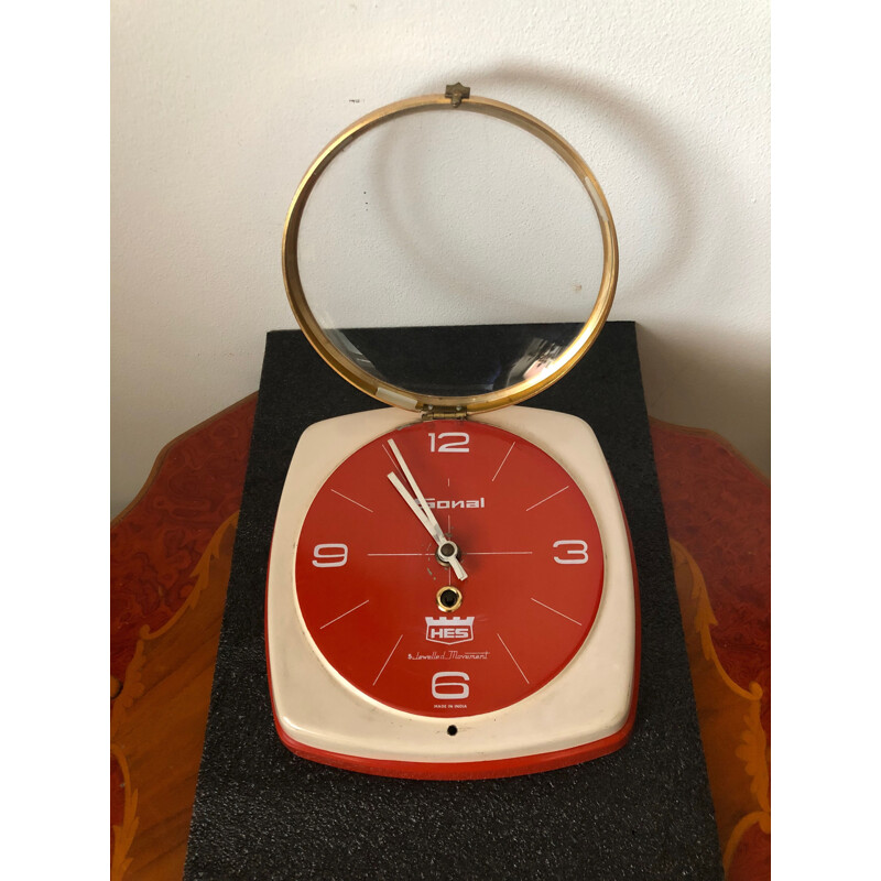 Vintage hes wall clock in heavy metal case, India