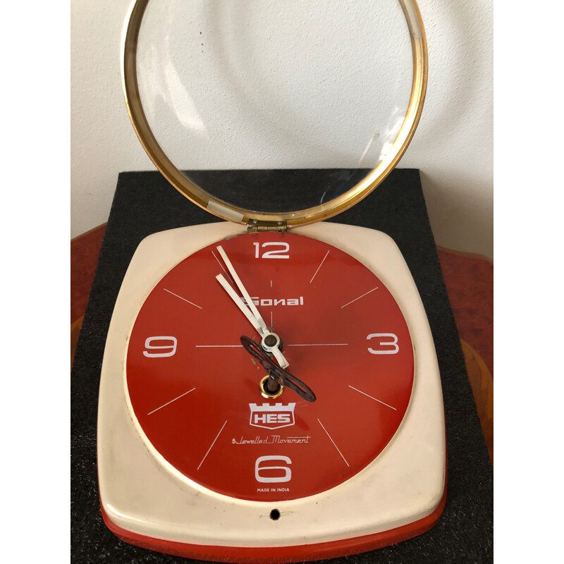 Vintage hes wall clock in heavy metal case, India