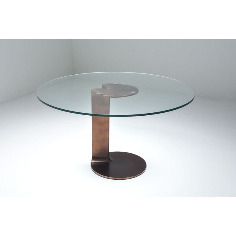 Table vintage en bronze TL59 par Afra & Tobia Scarpa pour Poggi 1970