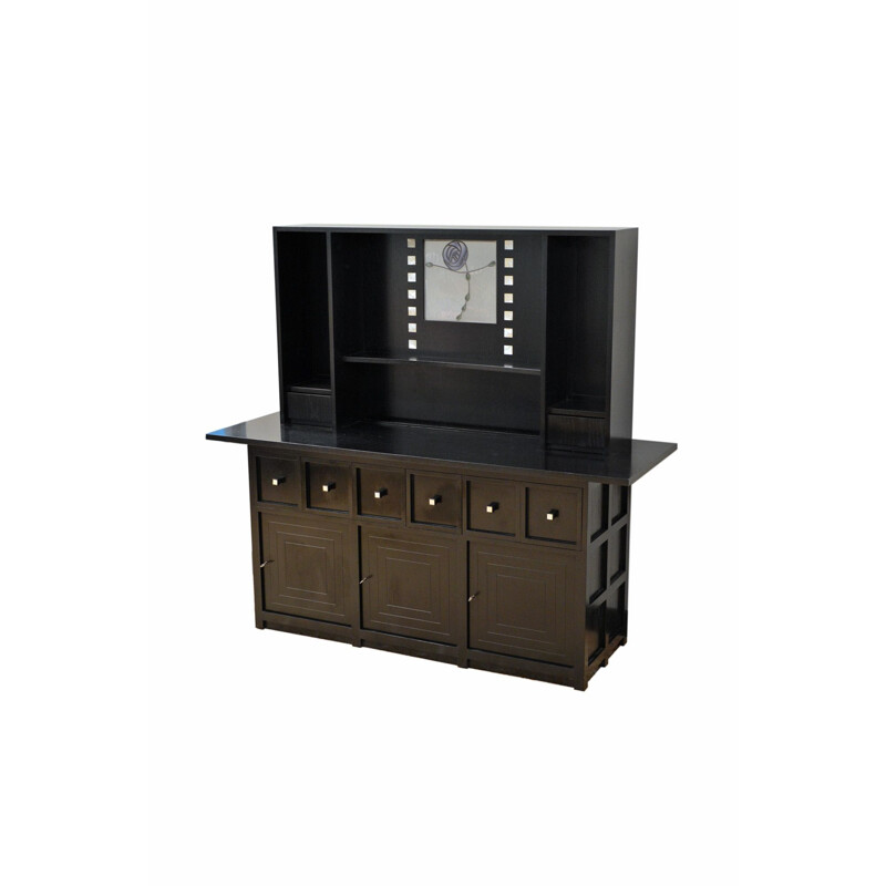 Vintage Sideboard in black-stained ash by Charles Rennie Mackintosh for Cassina 1975s