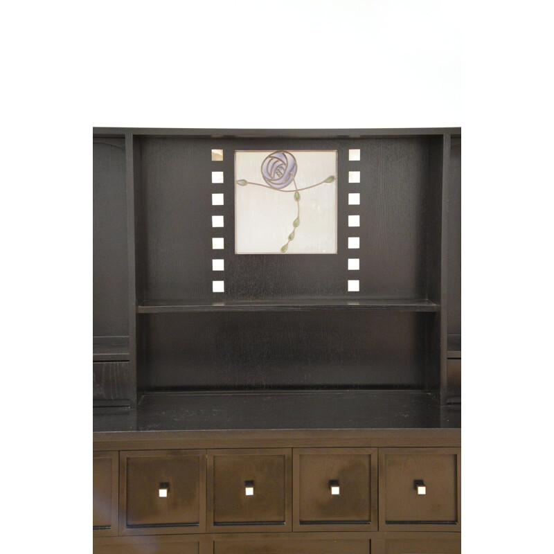 Vintage Sideboard in black-stained ash by Charles Rennie Mackintosh for Cassina 1975s