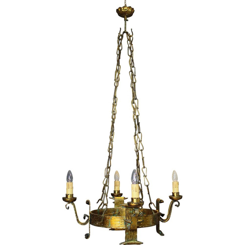 Vintage Renaissance chandelier round, Italy