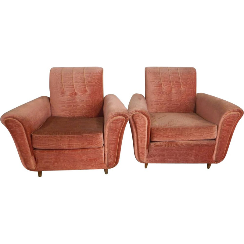 paire de fauteuils vintage - tissu