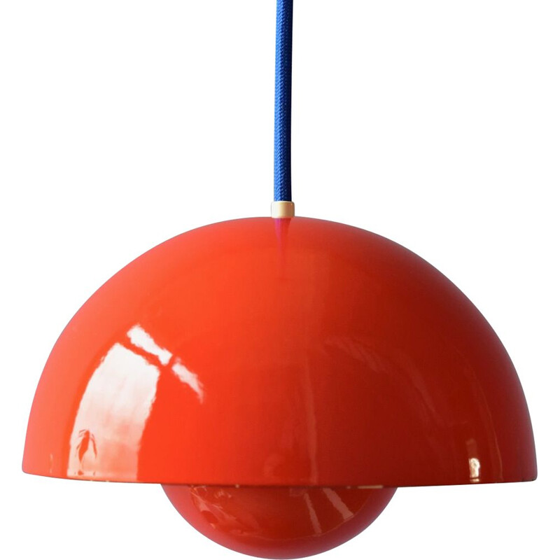 Vintage Verner Panton Enamel Flowerpot Pendant Lamp by Louis Poulsen, Denmark 1968s