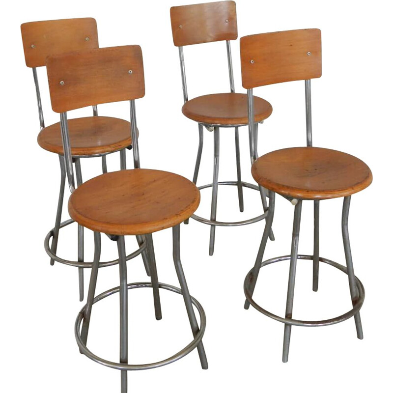 Set of 4 vintage optician stools