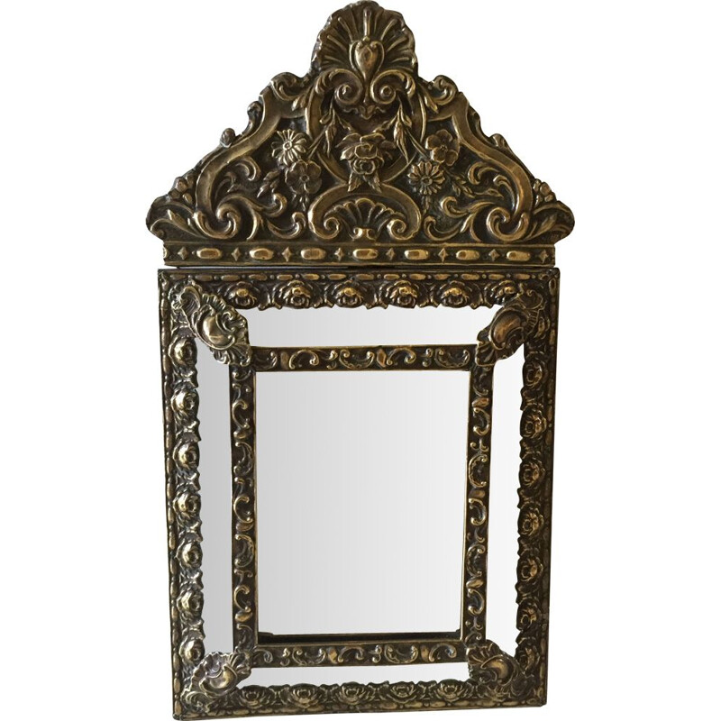 Vintage mirror with brass glazing