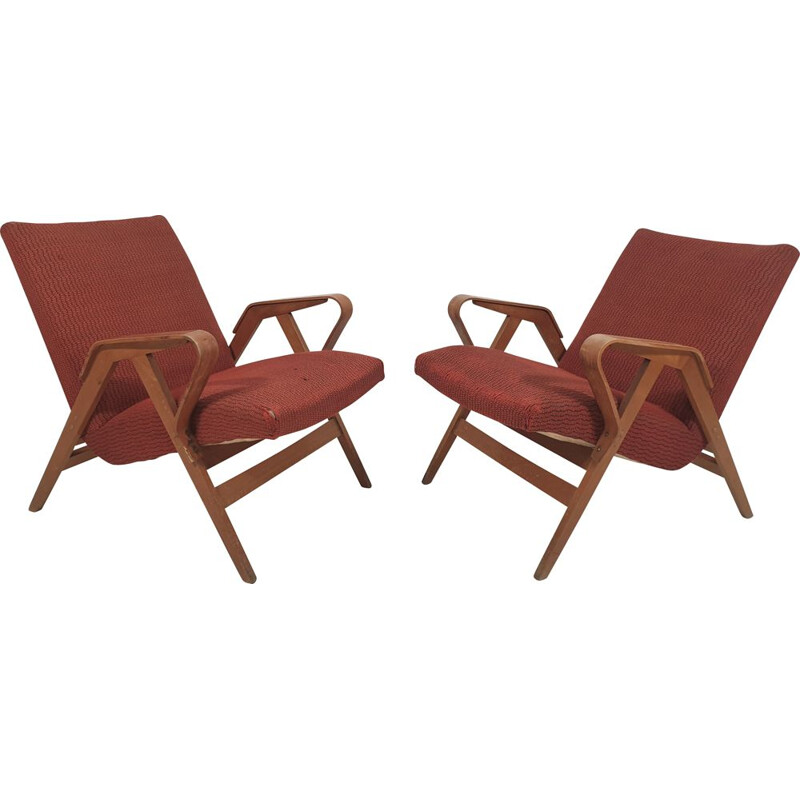 Paar vintage fauteuils van František Jirák voor Tatra, 1960