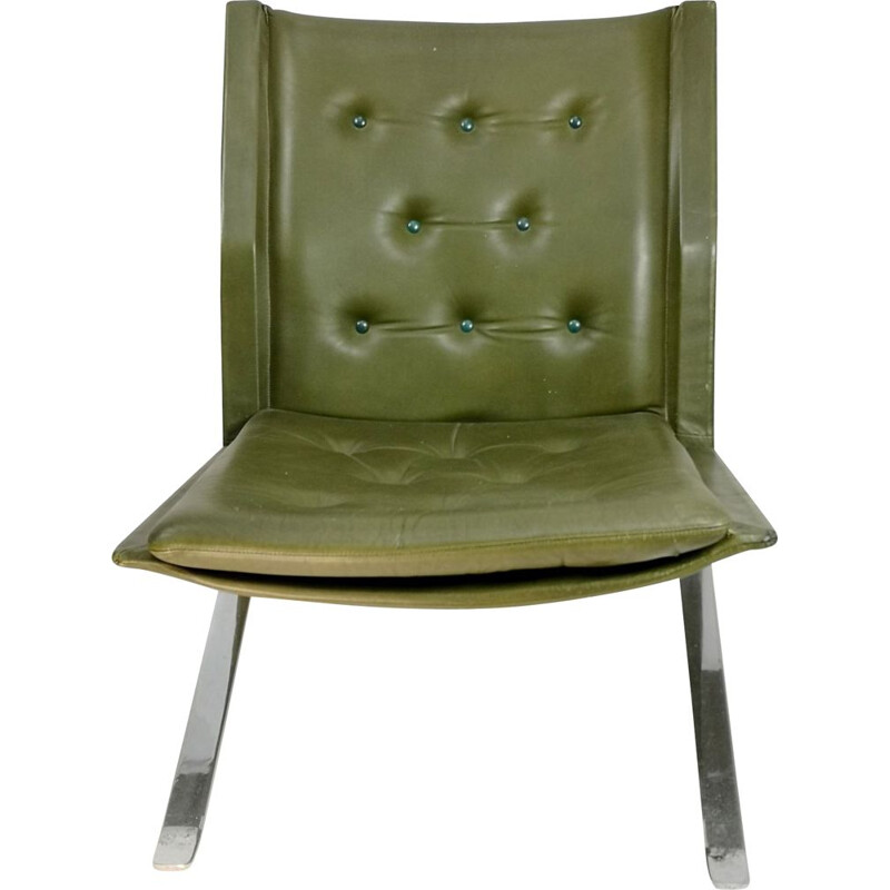 Fauteuil vintage en acier fabriqué à la main, 1960